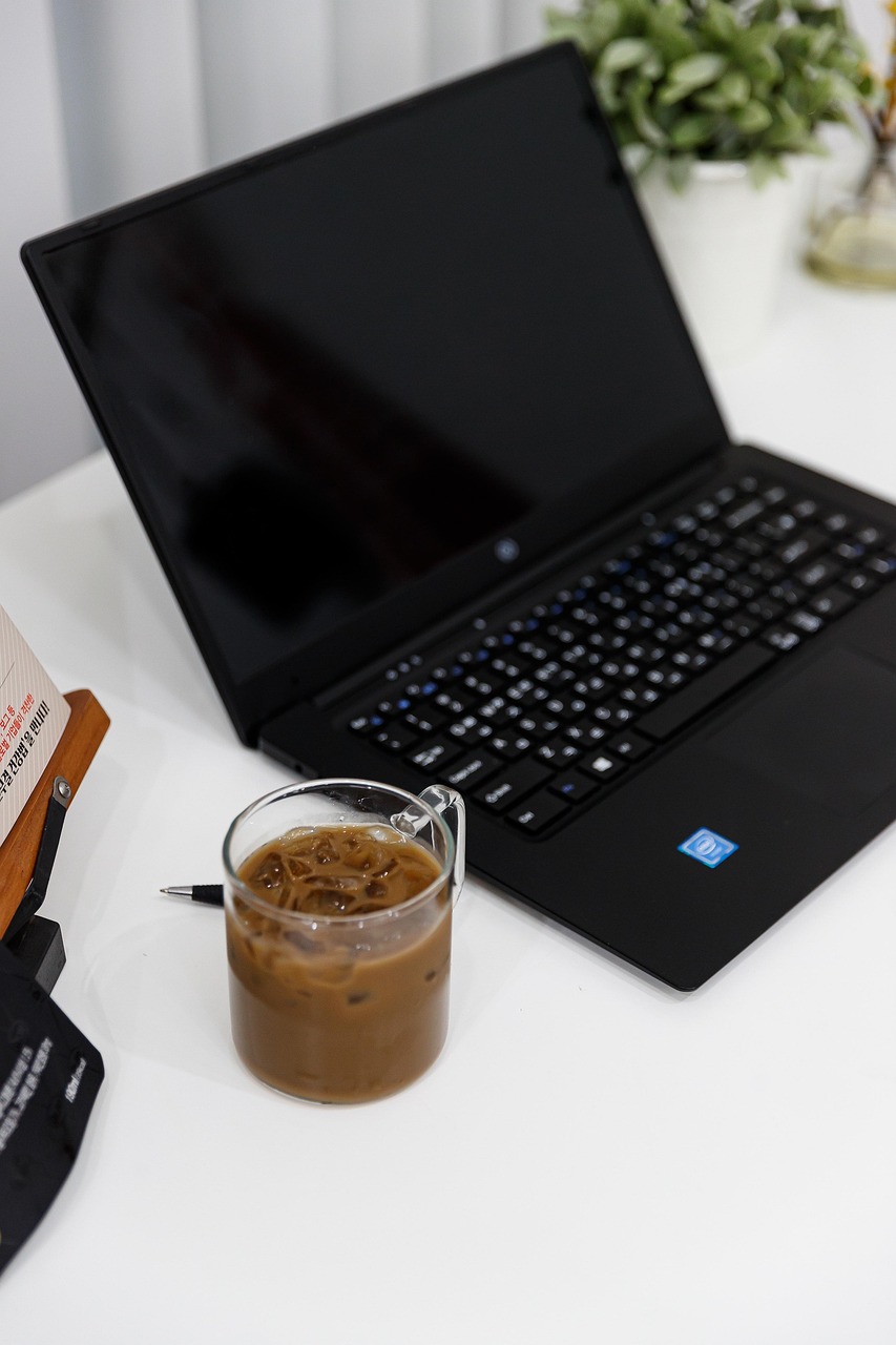 coffee, notebook, pc, office, desk, computer, cup, laptop, coffee cup, internet